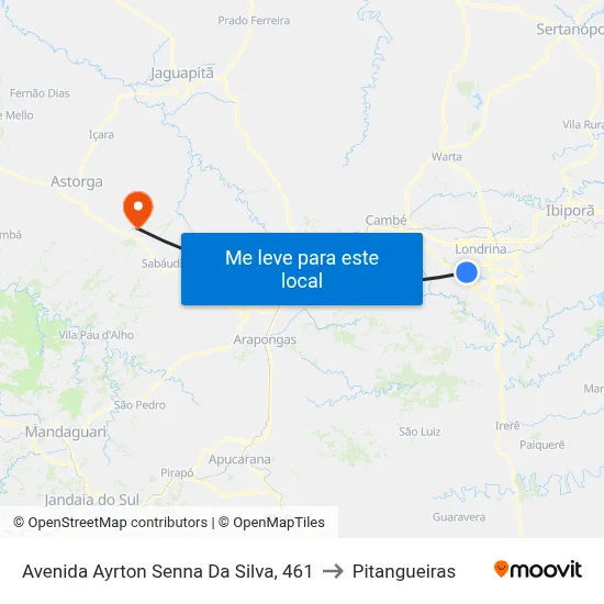 Avenida Ayrton Senna Da Silva, 461 to Pitangueiras map
