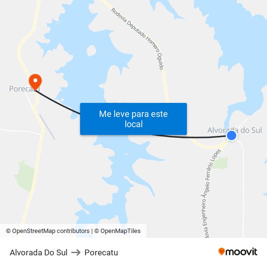 Alvorada Do Sul to Porecatu map