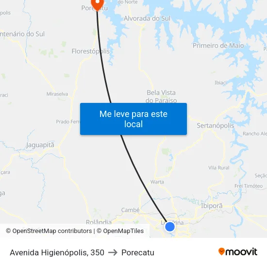 Avenida Higienópolis, 350 to Porecatu map