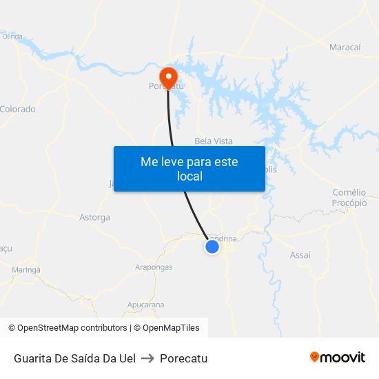 Guarita De Saída Da Uel to Porecatu map