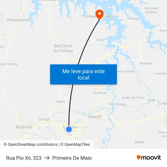 Rua Pio Xii, 323 to Primeiro De Maio map