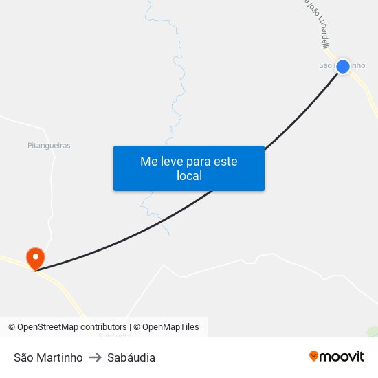 São Martinho to Sabáudia map