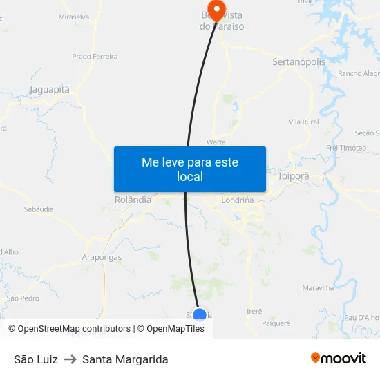 São Luiz to Santa Margarida map