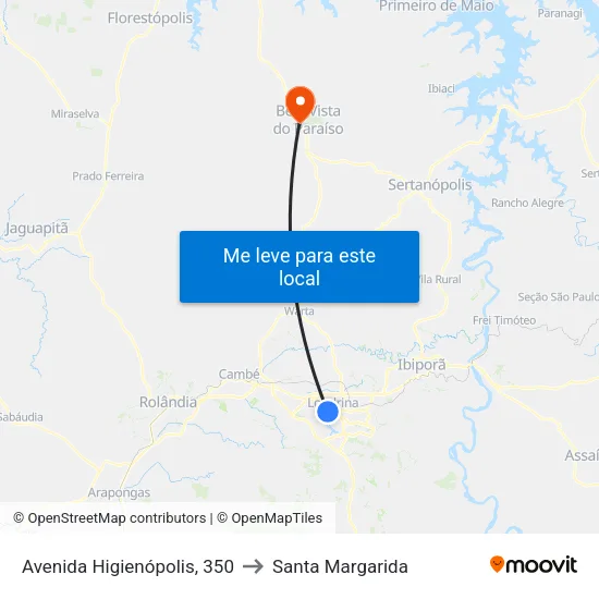 Avenida Higienópolis, 350 to Santa Margarida map
