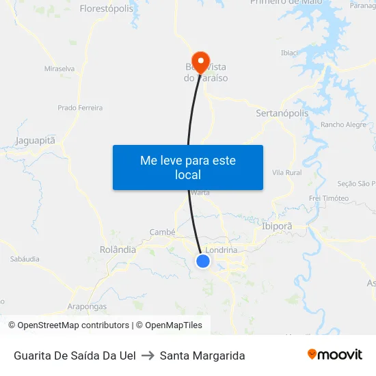 Guarita De Saída Da Uel to Santa Margarida map