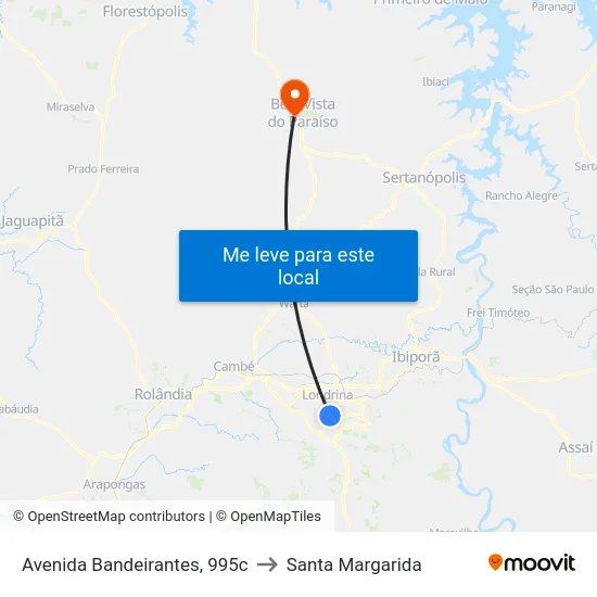 Avenida Bandeirantes, 995c to Santa Margarida map