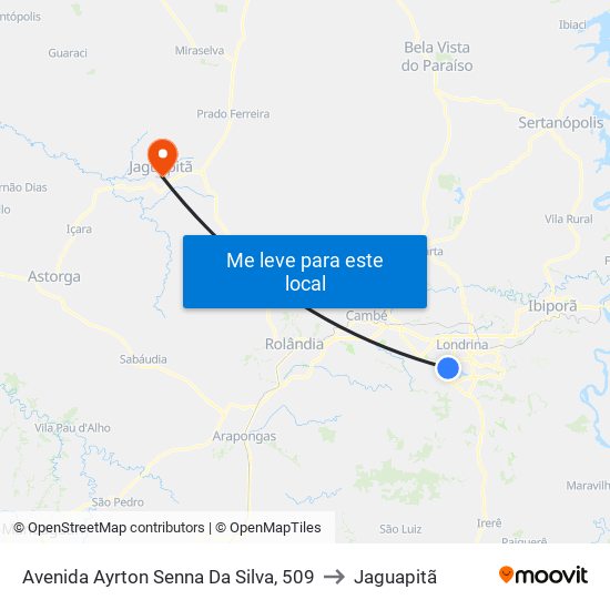 Avenida Ayrton Senna Da Silva, 509 to Jaguapitã map