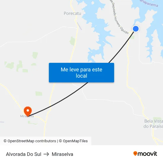 Alvorada Do Sul to Miraselva map