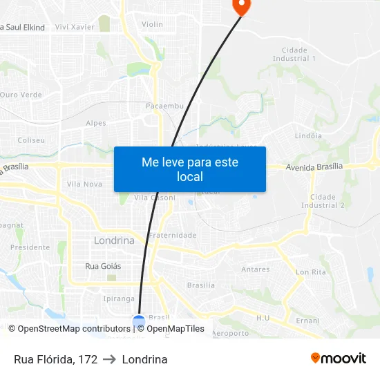 Rua Flórida, 172 to Londrina map