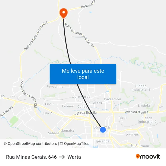 Rua Minas Gerais, 646 to Warta map