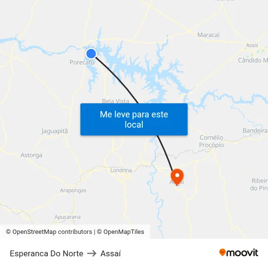 Esperanca Do Norte to Assaí map