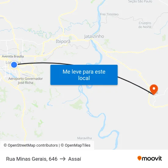 Rua Minas Gerais, 646 to Assaí map