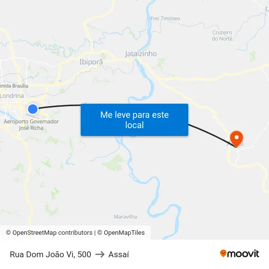 Rua Dom João Vi, 500 to Assaí map