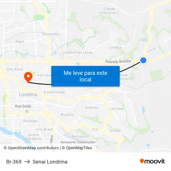 Br-369 to Senai Londrina map