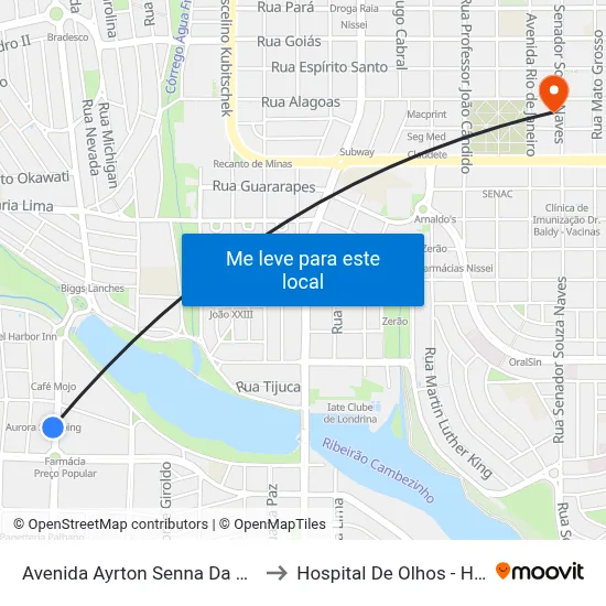 Avenida Ayrton Senna Da Silva, 461 to Hospital De Olhos - Hoftalon map