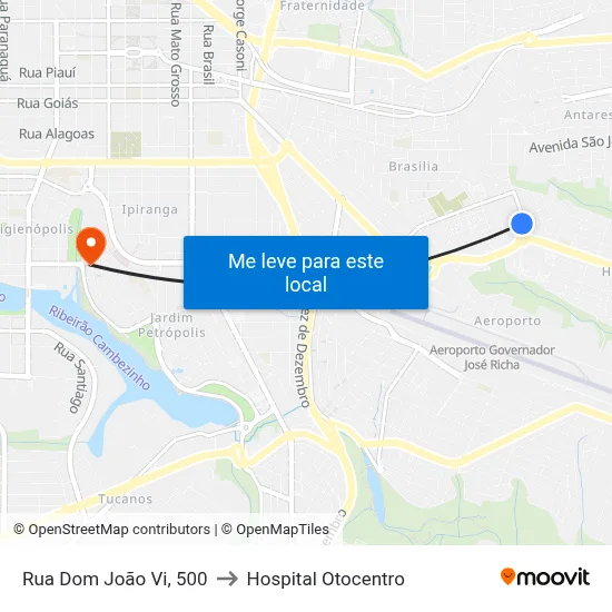 Rua Dom João Vi, 500 to Hospital Otocentro map