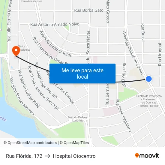 Rua Flórida, 172 to Hospital Otocentro map