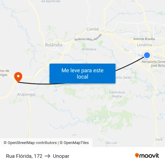 Rua Flórida, 172 to Unopar map