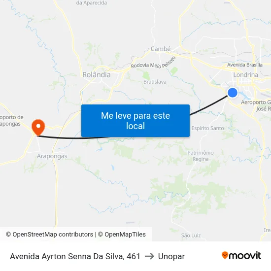 Avenida Ayrton Senna Da Silva, 461 to Unopar map