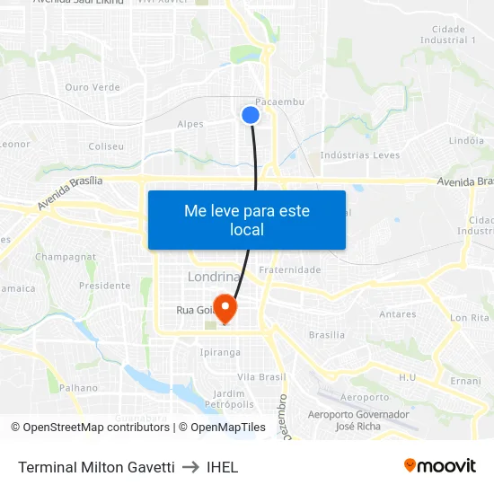 Terminal Milton Gavetti to IHEL map