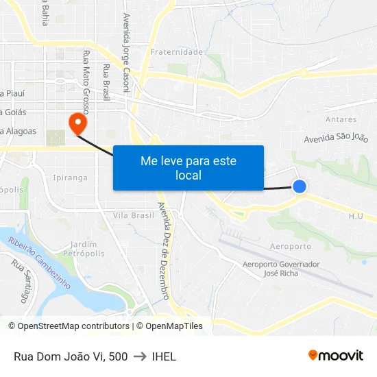Rua Dom João Vi, 500 to IHEL map