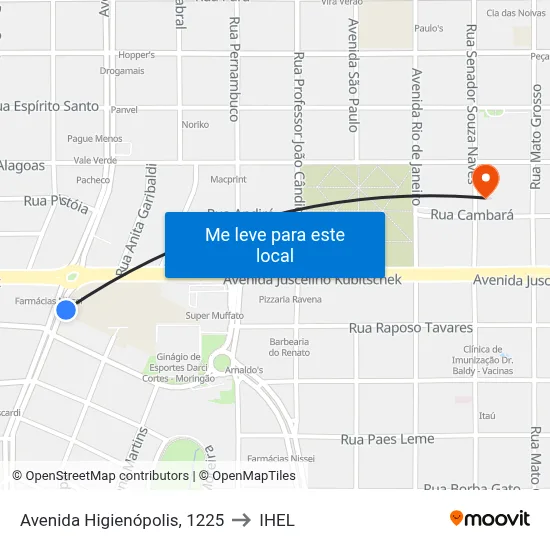 Avenida Higienópolis, 1225 to IHEL map