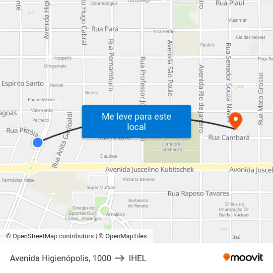 Avenida Higienópolis, 1000 to IHEL map