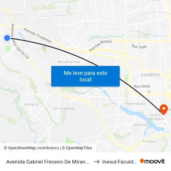 Avenida Gabriel Freceiro De Miranda, 803 to Inesul-Faculdade map
