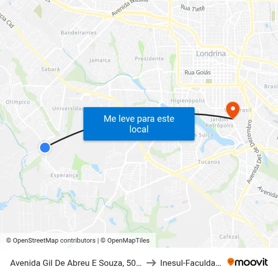 Avenida Gil De Abreu E Souza, 5000 to Inesul-Faculdade map
