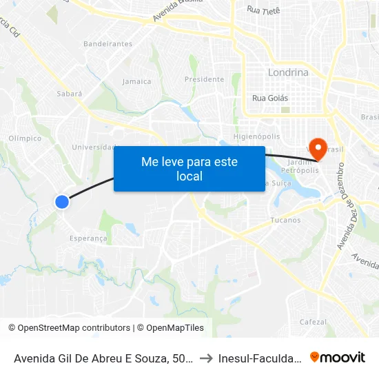 Avenida Gil De Abreu E Souza, 5000 to Inesul-Faculdade map