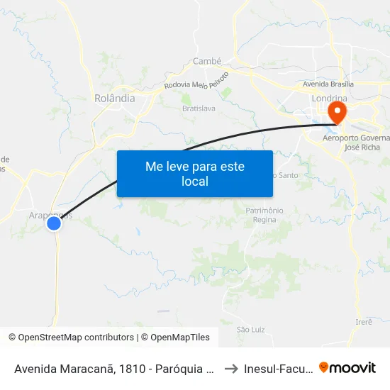 Avenida Maracanã, 1810 - Paróquia Santo Antonio to Inesul-Faculdade map