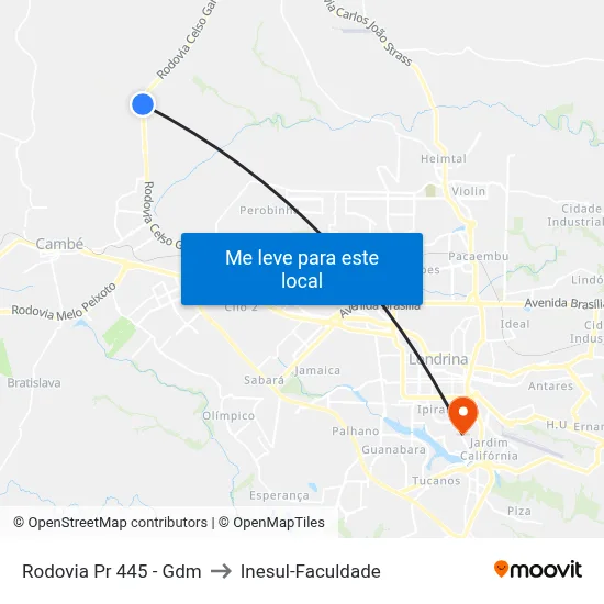 Rodovia Pr 445 - Gdm to Inesul-Faculdade map