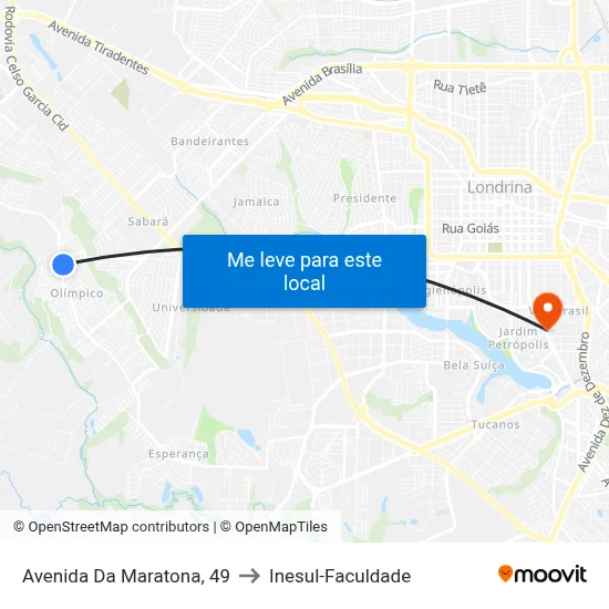 Avenida Da Maratona, 49 to Inesul-Faculdade map