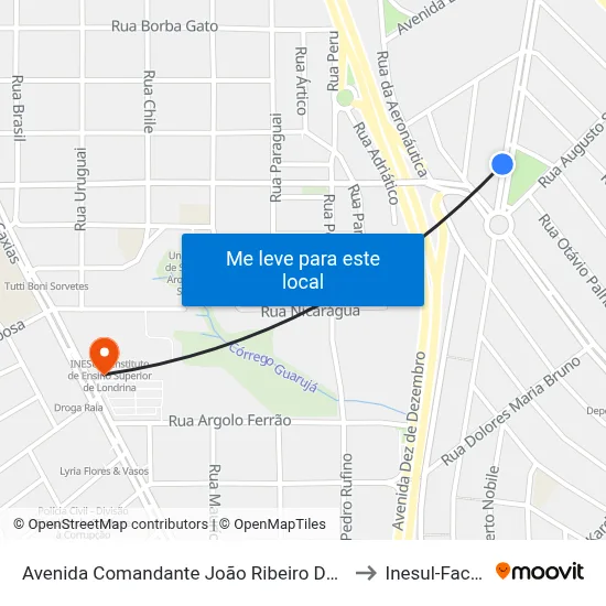 Avenida Comandante João Ribeiro De Barros, 404-538 to Inesul-Faculdade map