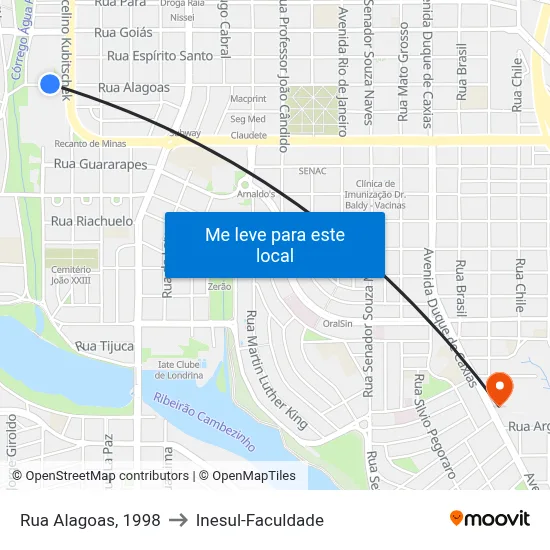 Rua Alagoas, 1998 to Inesul-Faculdade map