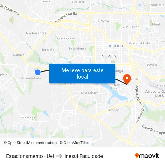Estacionamento - Uel to Inesul-Faculdade map