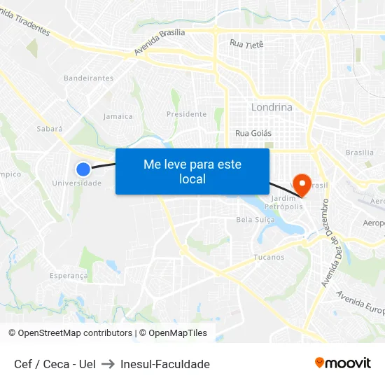 Cef / Ceca - Uel to Inesul-Faculdade map