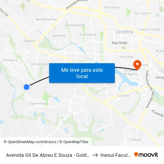 Avenida Gil De Abreu E Souza - Golden Hills, 1 to Inesul-Faculdade map