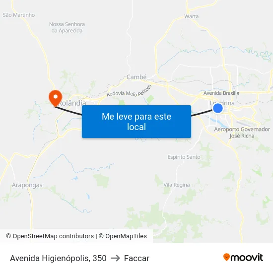 Avenida Higienópolis, 350 to Faccar map