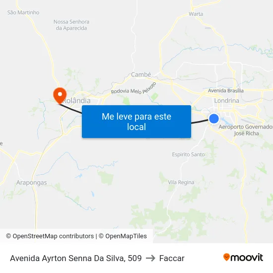 Avenida Ayrton Senna Da Silva, 509 to Faccar map