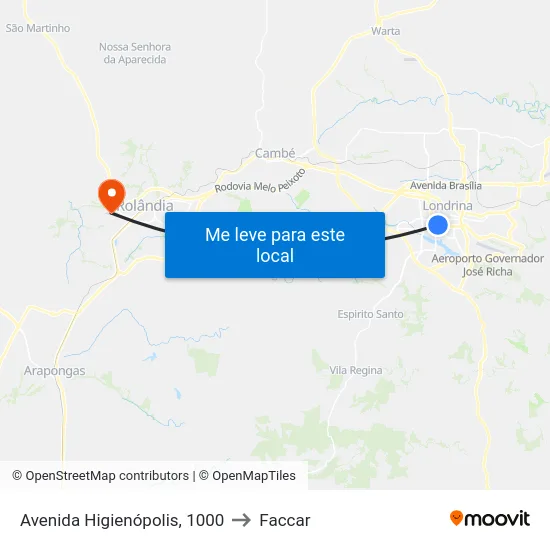 Avenida Higienópolis, 1000 to Faccar map