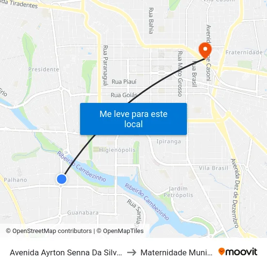 Avenida Ayrton Senna Da Silva, 509 to Maternidade Municipal map