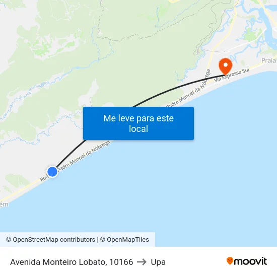 Avenida Monteiro Lobato, 10166 to Upa map
