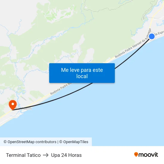 Terminal Tatico to Upa 24 Horas map