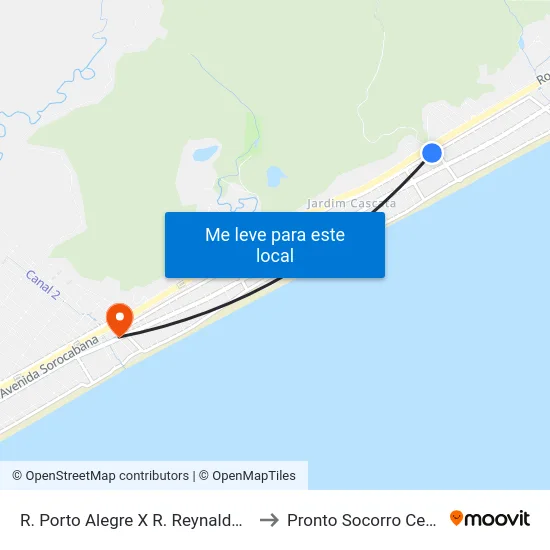R. Porto Alegre X R. Reynaldo Reis to Pronto Socorro Central map