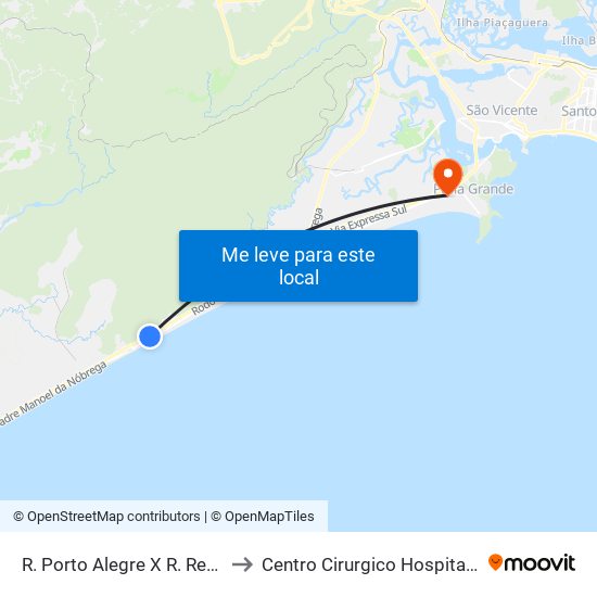 R. Porto Alegre X R. Reynaldo Reis to Centro Cirurgico Hospital Irma Dulce map