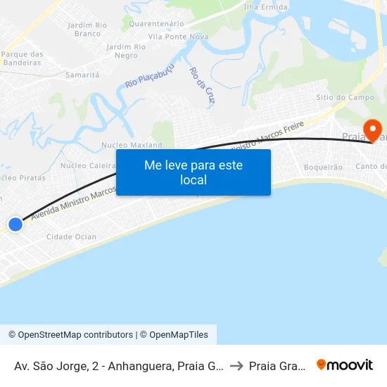 Av. São Jorge, 2 - Anhanguera, Praia Grande to Praia Grande map