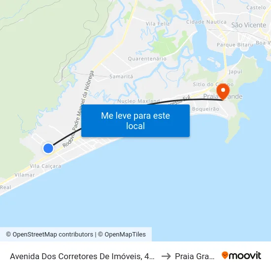 Avenida Dos Corretores De Imóveis, 448-504 to Praia Grande map