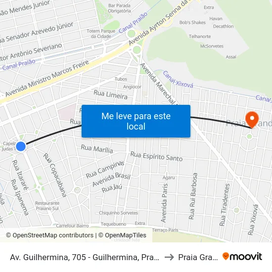 Av. Guilhermina, 705 - Guilhermina, Praia Grande to Praia Grande map