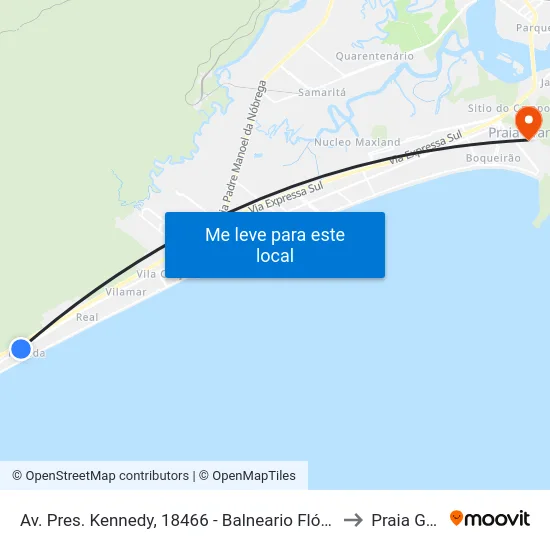 Av. Pres. Kennedy, 18466 - Balneario Flórida, Praia Grande to Praia Grande map